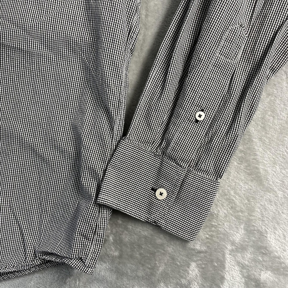 UNTUCKit Shirt Mens XL Gray Check Gingham Long Sleeve Button Down Cotton Casual - Picture 3 of 9